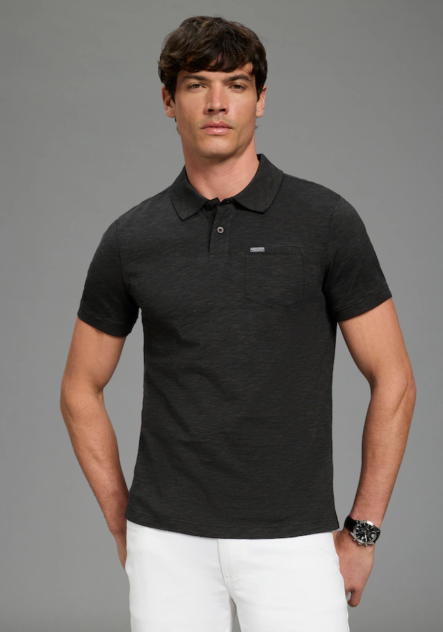 Bruno Banani Poloshirt »meliert« Kurze Knopfleiste, hochwertiger Spezial-Melange und Brusttasche