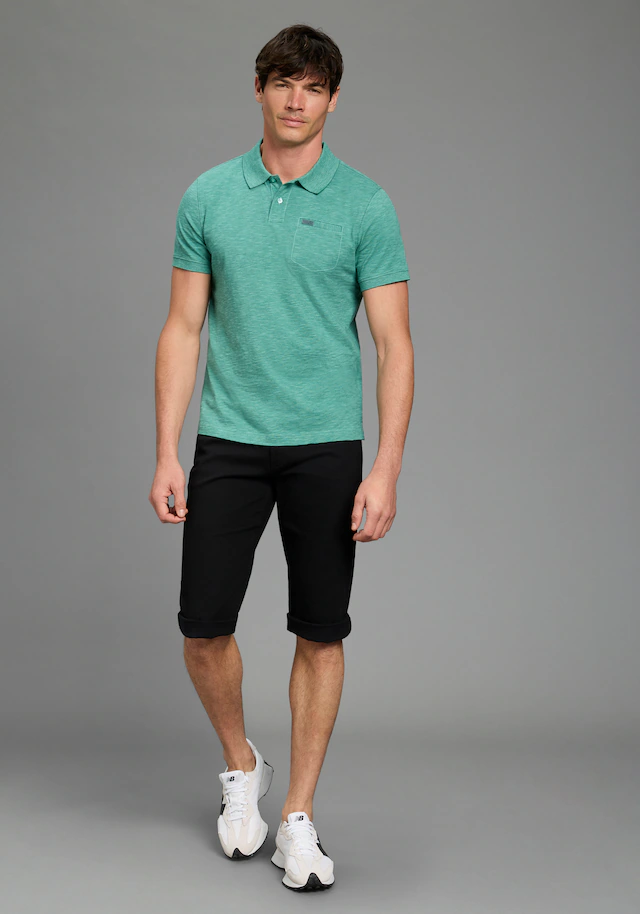 Bruno Banani Poloshirt »meliert« Kurze Knopfleiste, hochwertiger Spezial-Melange und Brusttasche