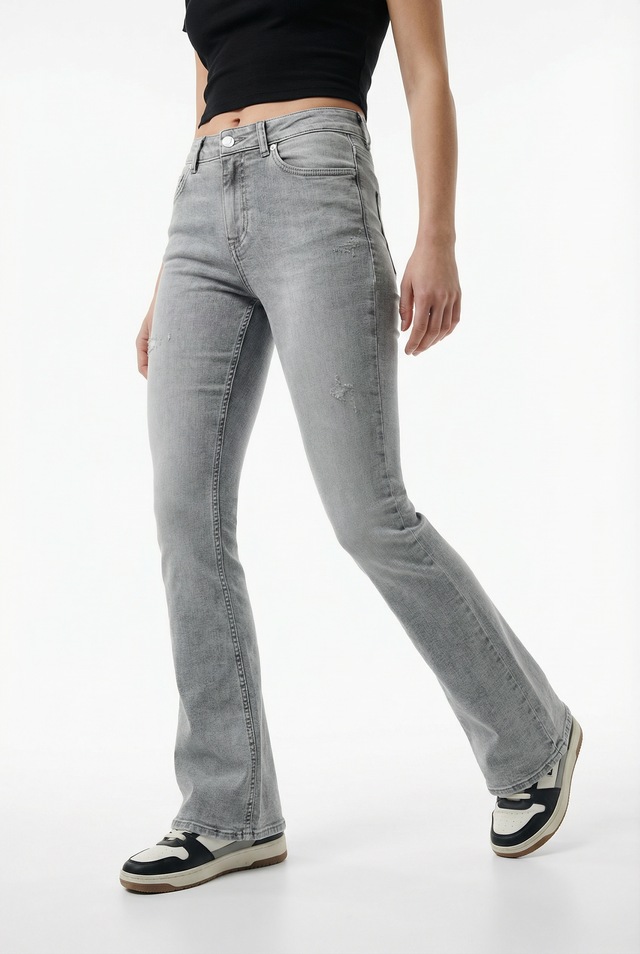 ONLY Bootcut-Jeans »ONLBLUSH MID WAIST FLARED DNM REA1099« mit dezentem Used-Look