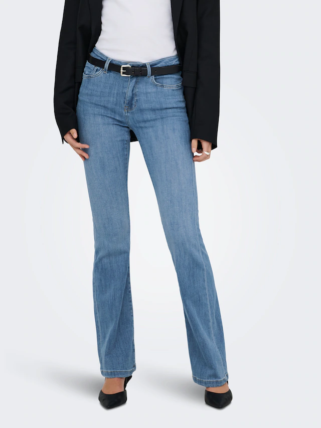 ONLY Bootcut-Jeans »ONLPOWER MID WAIST PUSH UP FLARED DNM« elastischer Denim