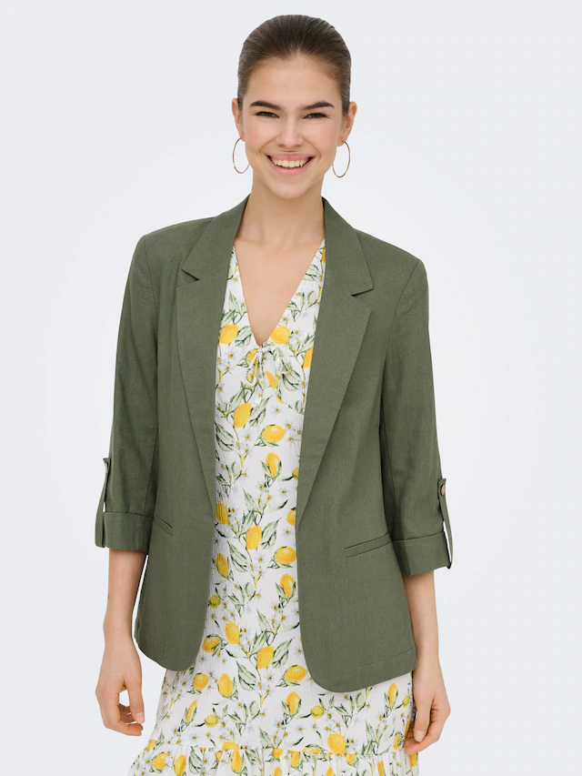 ONLY Kurzblazer »ONLGOA 3/4 UNLINE LINEN BL BLAZER CC TLR« mit Leinen