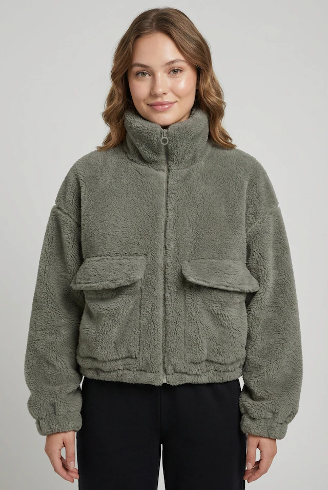 ONLY Plüschjacke »ONLANNA CONTACT LIFE SOL JACKET CC OTW« mit aufgesetzten Taschen, weiche Plüschqualität