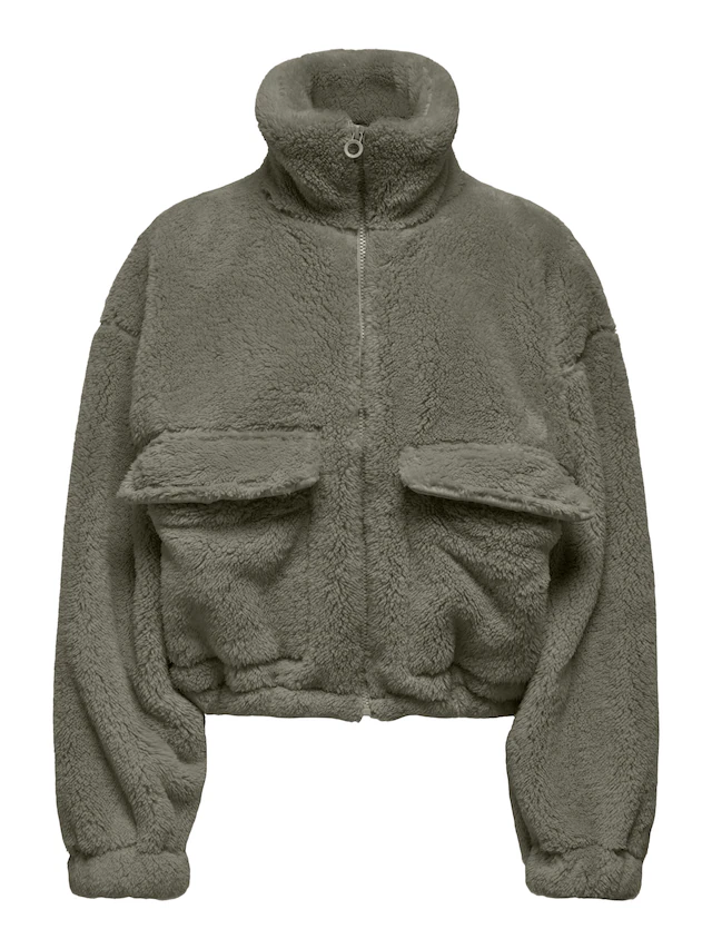 ONLY Plüschjacke »ONLANNA CONTACT LIFE SOL JACKET CC OTW« mit aufgesetzten Taschen, weiche Plüschqualität