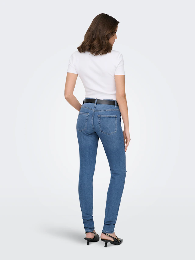 ONLY Skinny-fit-Jeans »ONLSUMI MID WAIST KNEE DES SK DNM BOX« Destroyed Effekte