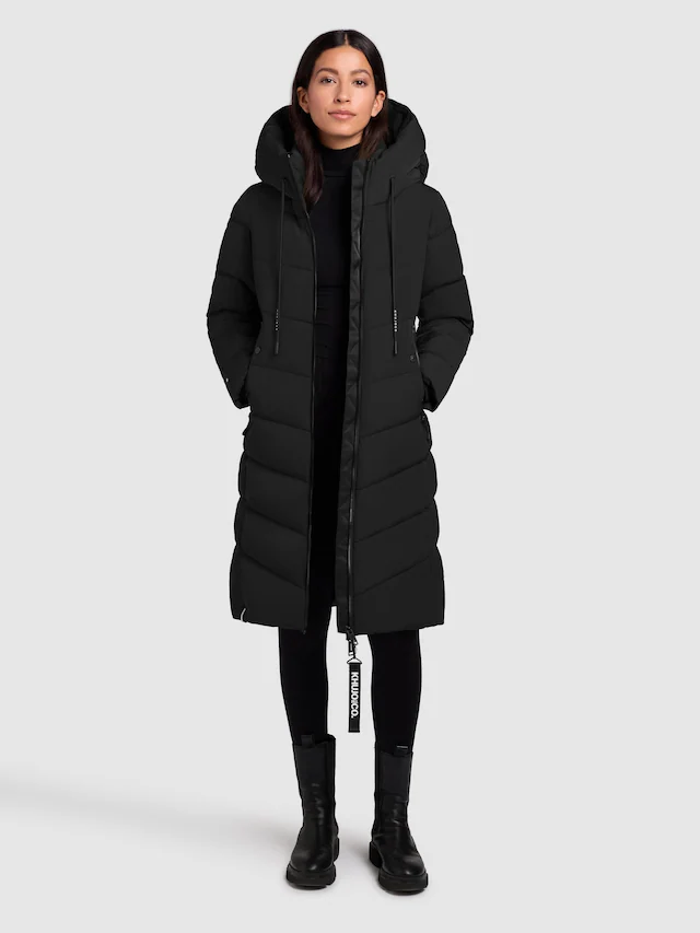 khujo Steppmantel »Mikia2-YM« Warmer Damen Wintermantel mit hohem Kragen und Kapuze