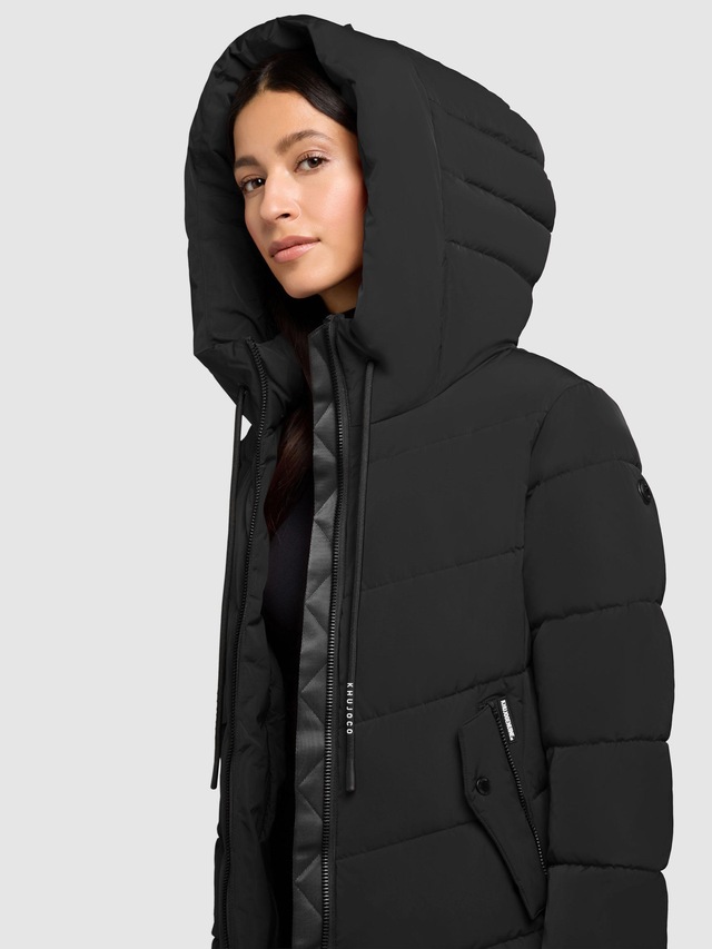 khujo Steppmantel »Mikia2-YM« Warmer Damen Wintermantel mit hohem Kragen und Kapuze