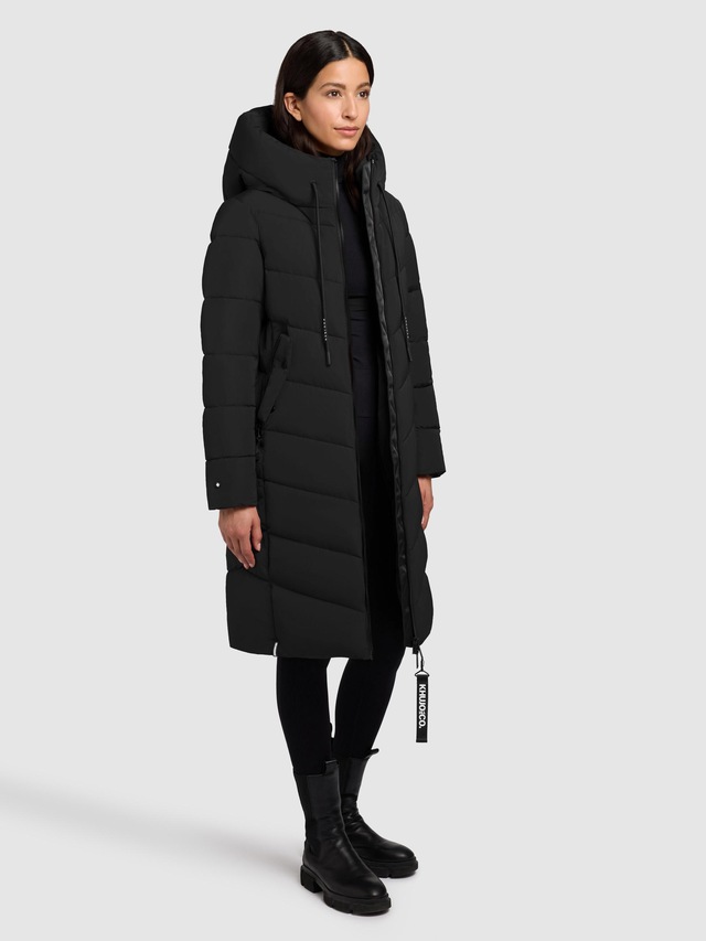 khujo Steppmantel »Mikia2-YM« Warmer Damen Wintermantel mit hohem Kragen und Kapuze