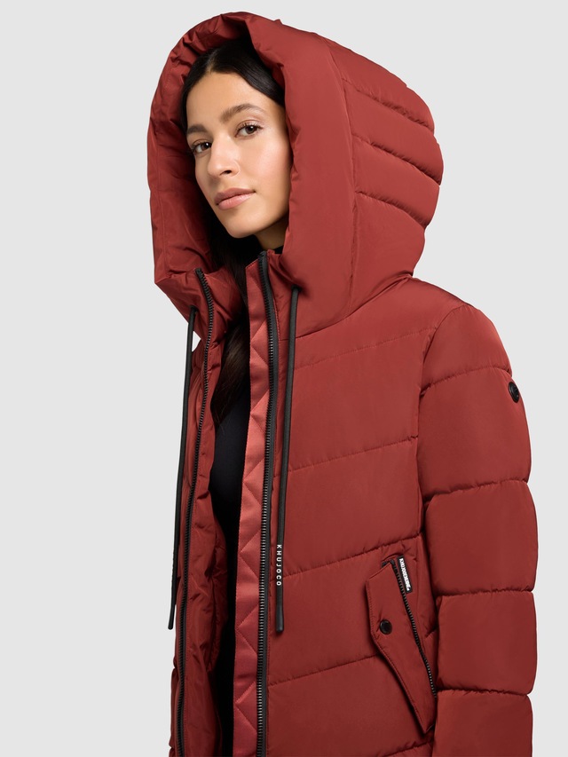 khujo Steppmantel »Mikia2-YM« Warmer Damen Wintermantel mit hohem Kragen und Kapuze
