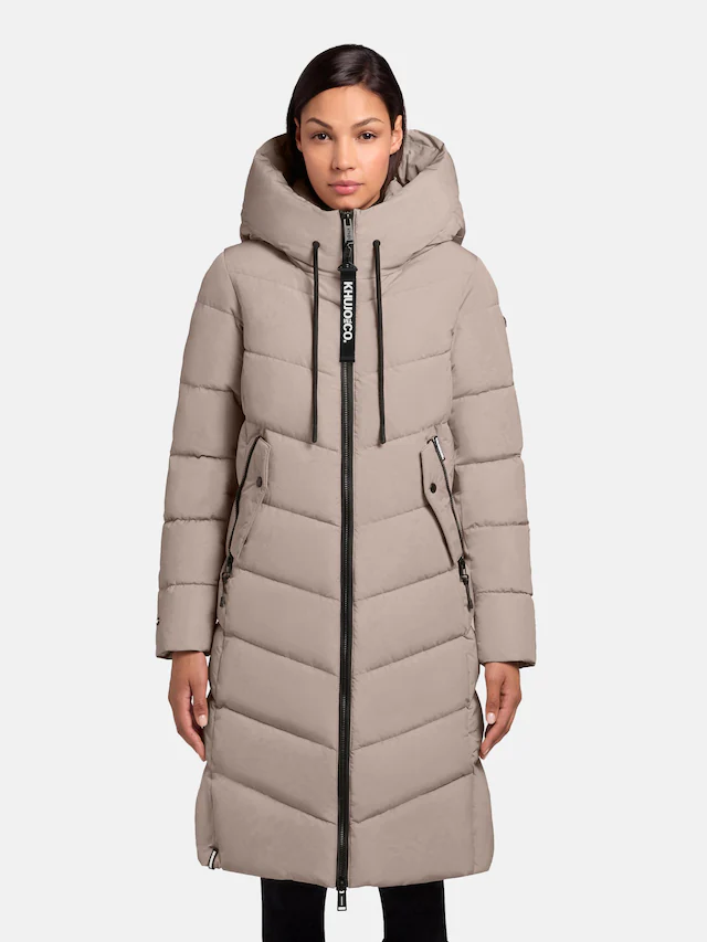 khujo Steppmantel »Mikia2-YM« Warmer Damen Wintermantel mit hohem Kragen und Kapuze