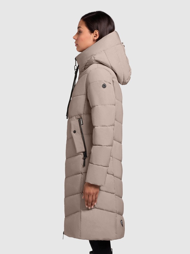 khujo Steppmantel »Mikia2-YM« Warmer Damen Wintermantel mit hohem Kragen und Kapuze