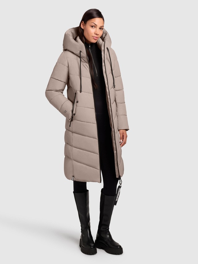 khujo Steppmantel »Mikia2-YM« Warmer Damen Wintermantel mit hohem Kragen und Kapuze