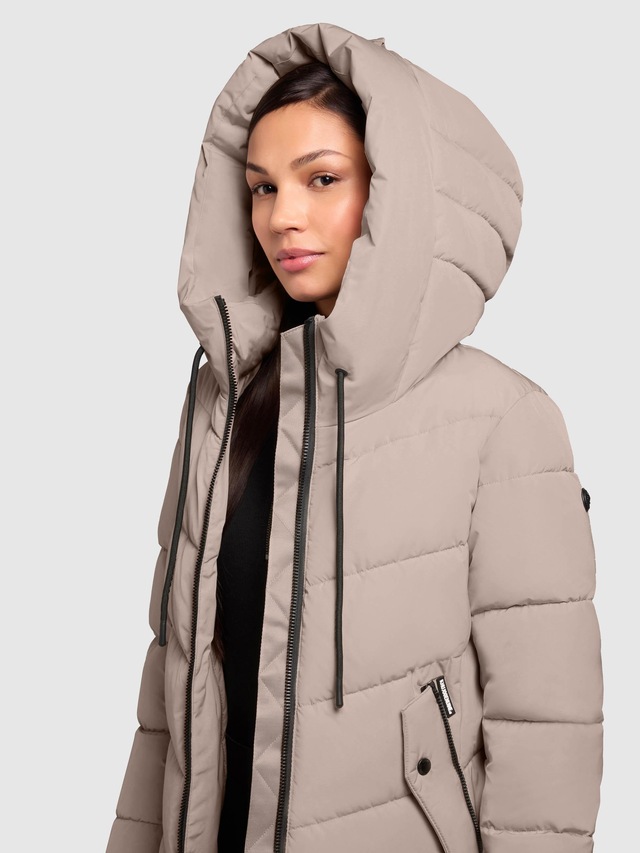 khujo Steppmantel »Mikia2-YM« Warmer Damen Wintermantel mit hohem Kragen und Kapuze