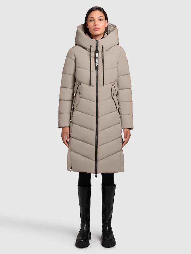 khujo Steppmantel »Mikia2-YM« Warmer Damen Wintermantel mit hohem Kragen und Kapuze