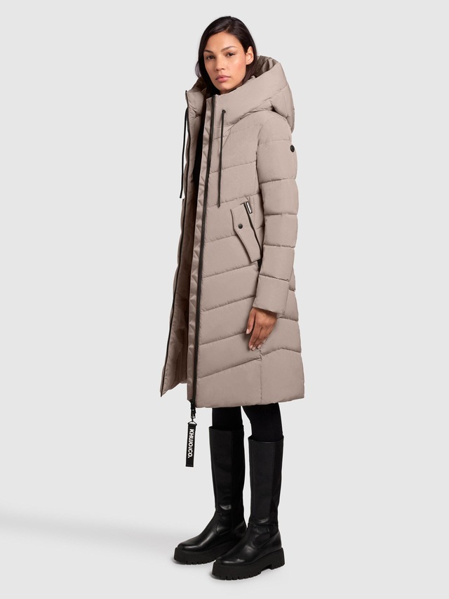 khujo Steppmantel »Mikia2-YM« Warmer Damen Wintermantel mit hohem Kragen und Kapuze