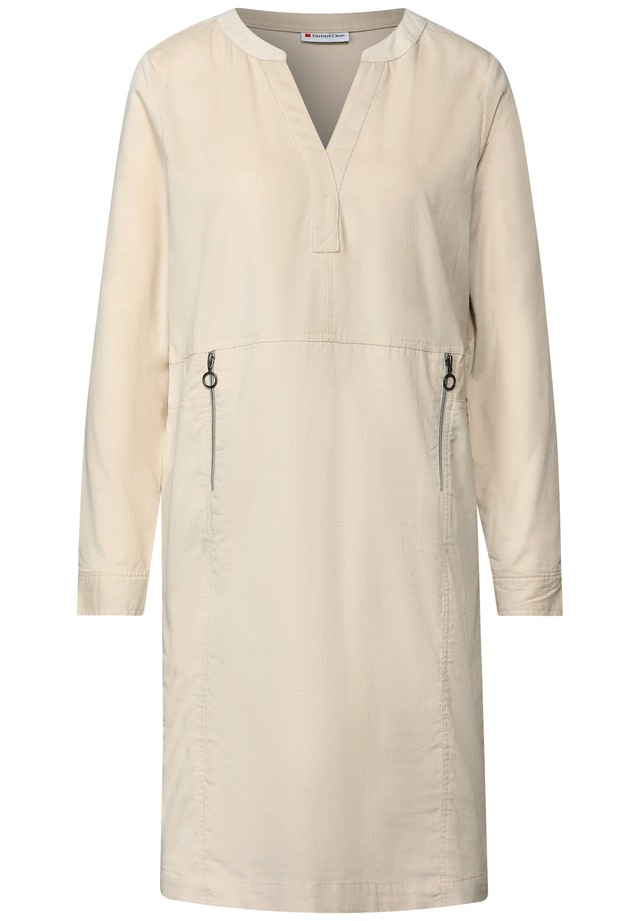 STREET ONE Sommerkleid Reißverschlusstaschen in Unifarbe
