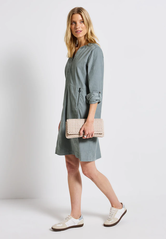 STREET ONE Sommerkleid Reißverschlusstaschen in Unifarbe