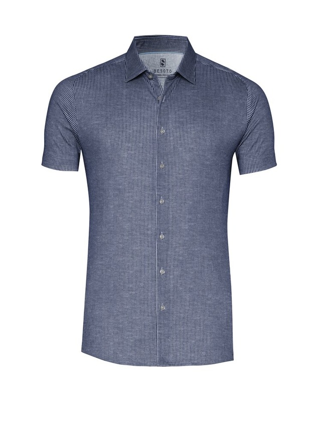 DESOTO Kurzarmhemd »Casual Kent 1/2« Kentkragen, Jerseyhemd, slim fit, fein gestreift