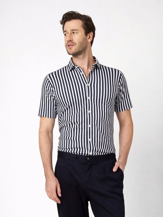 DESOTO Kurzarmhemd »Casual Kent 1/2« Jerseyhemd, slim fit, Kentkragen, bügelfrei