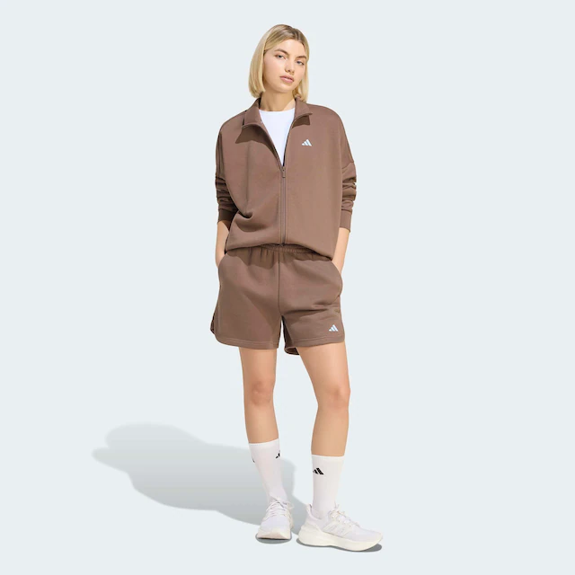 adidas Sportswear Shorts »3-STREIFEN STUDIO FLEECE, LOCKER GESCHNITTEN« für sportliche Aktivitäten, aus Baumwolle, mit Kordelverschluss