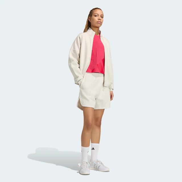 adidas Sportswear Shorts »3-STREIFEN STUDIO FLEECE, LOCKER GESCHNITTEN« für sportliche Aktivitäten, aus Baumwolle, mit Kordelverschluss