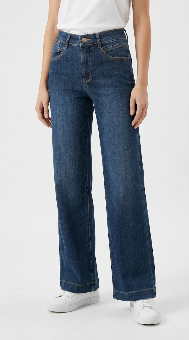 MAC Stretch-Jeans »RICH PALAZZO« Naht-Details an den Gesäßtaschen