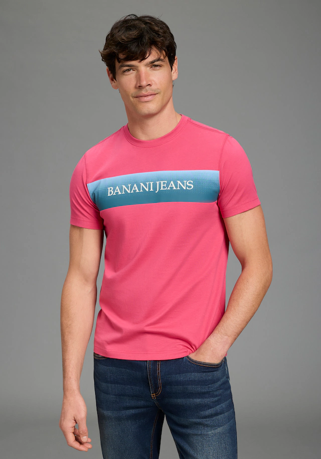 Bruno Banani T-Shirt Halbarmshirt, mit Rundhalsausschnitt, bedruckt, aus Single Jersey