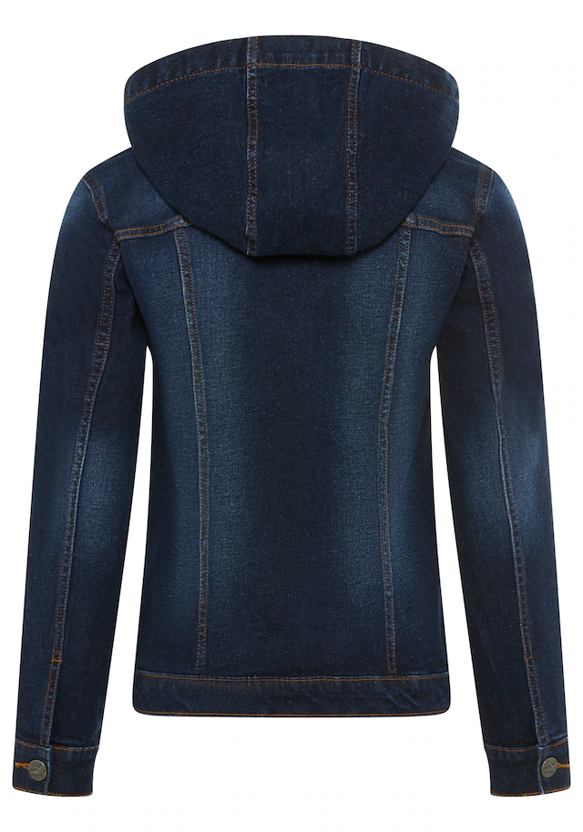 Arizona Jeansjacke mit Kapuze mit Kapuze, Regular Fit, mit Knopfleiste, mit Knopf-Applikationen