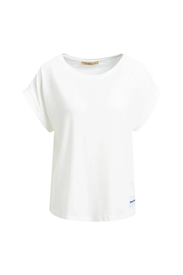 Smith & Soul T-Shirt mit Umschlagsaum, Rundhalsform