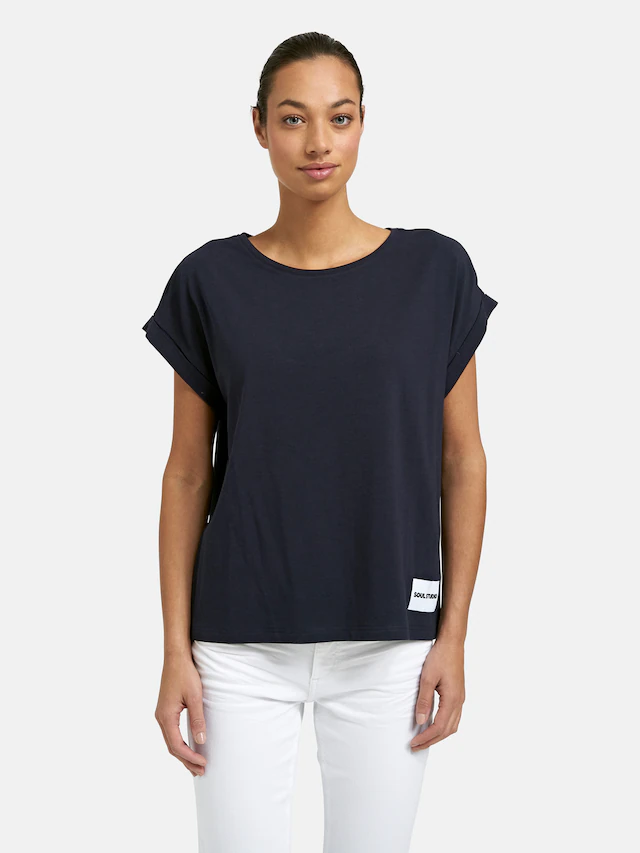 Smith & Soul T-Shirt mit Umschlagsaum, Rundhalsform