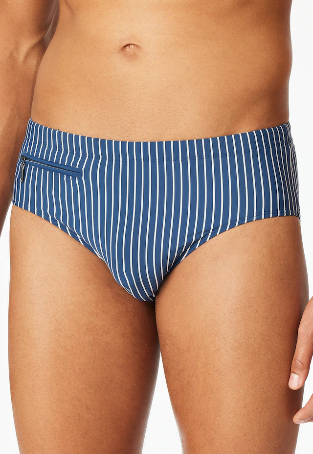 Schiesser Badeslip »Aqua« mit kleiner RV-Tasche, Bindekordel am Bund, gestreift