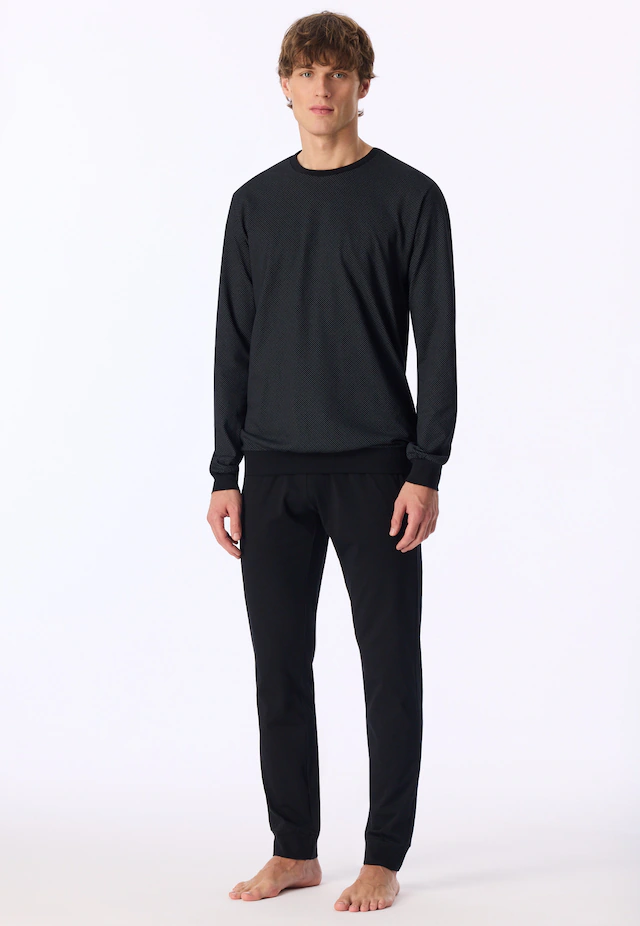 uncover by SCHIESSER Schlafanzug »Uncover Nightwear« 2 Langarm, Rundhals-Ausschnitt, Single Jersey-Qualität, weich