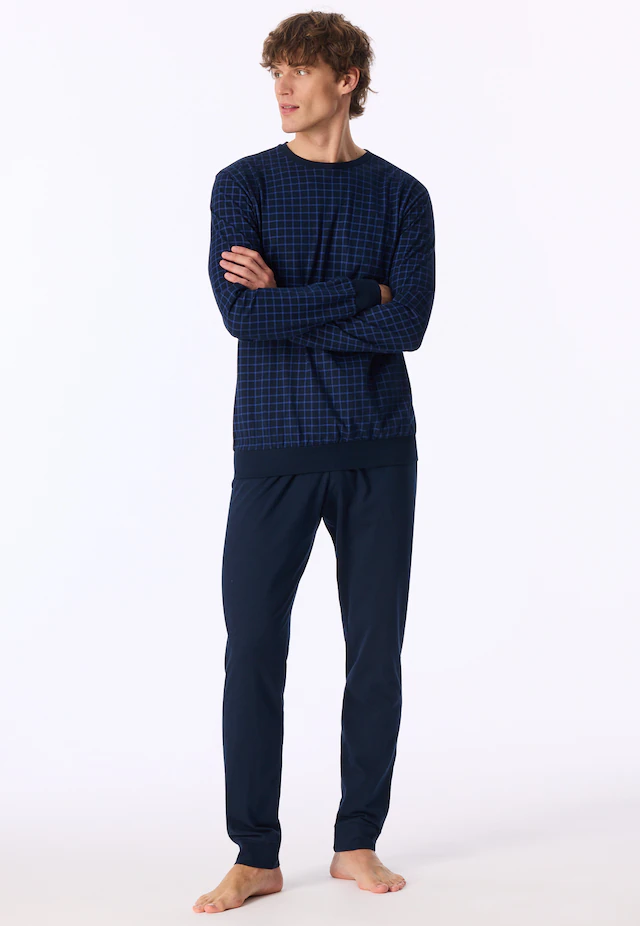 uncover by SCHIESSER Schlafanzug »Uncover Nightwear« 2 Langarm, Rundhals-Ausschnitt, Single Jersey-Qualität, weich