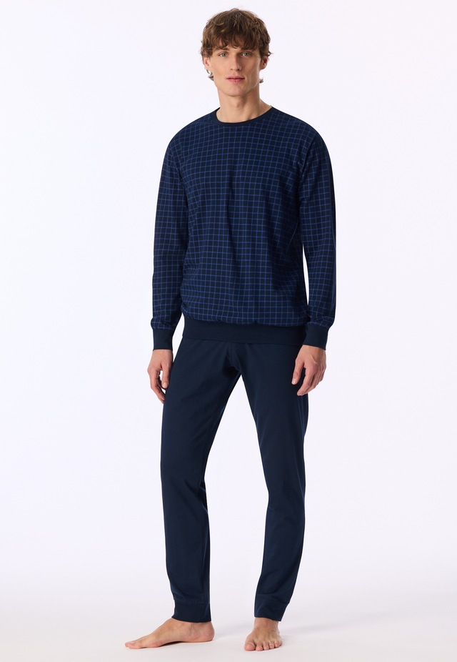 uncover by SCHIESSER Schlafanzug »Uncover Nightwear« 2 Langarm, Rundhals-Ausschnitt, Single Jersey-Qualität, weich