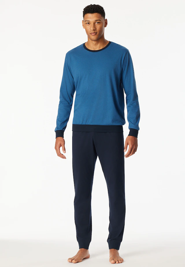 uncover by SCHIESSER Schlafanzug »Uncover Nightwear« 2 Langarm, Rundhals-Ausschnitt, Single Jersey-Qualität, weich