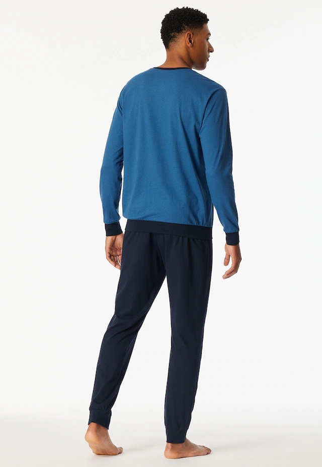 uncover by SCHIESSER Schlafanzug »Uncover Nightwear« 2 Langarm, Rundhals-Ausschnitt, Single Jersey-Qualität, weich