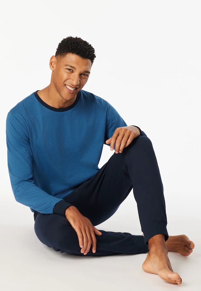 uncover by SCHIESSER Schlafanzug »Uncover Nightwear« 2 Langarm, Rundhals-Ausschnitt, Single Jersey-Qualität, weich
