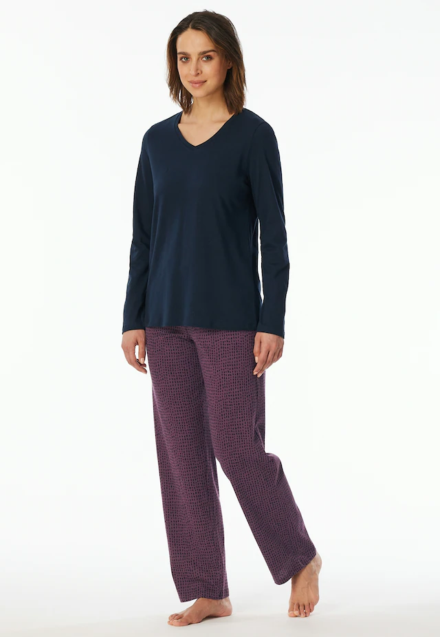 uncover by SCHIESSER Schlafanzug »Uncover Nightwear« 2 tlg. Baumwolle, Single Jersey-Qulität, langärmelig, bequem, atmungsaktiv