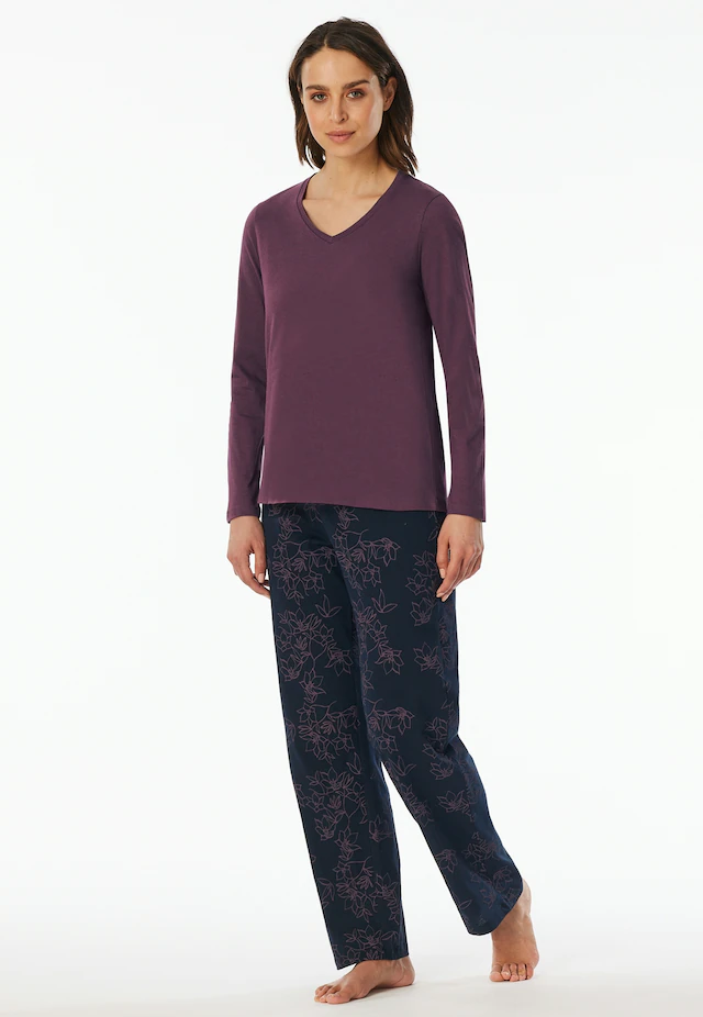 uncover by SCHIESSER Schlafanzug »Uncover Nightwear« 2 tlg. Baumwolle, Singel Jersey-Qualität, langärmelig, atmungsaktiv, bequem