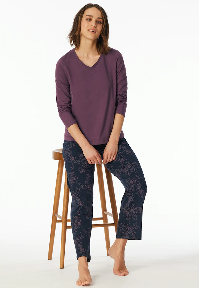 uncover by SCHIESSER Schlafanzug »Uncover Nightwear« 2 tlg. Baumwolle, Singel Jersey-Qualität, langärmelig, atmungsaktiv, bequem