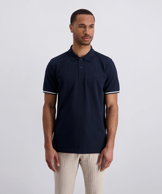 Pierre Cardin Poloshirt »Poloshirt uni pique« mit Logo Schriftzug