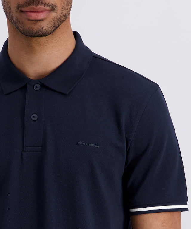 Pierre Cardin Poloshirt »Poloshirt uni pique« mit Logo Schriftzug
