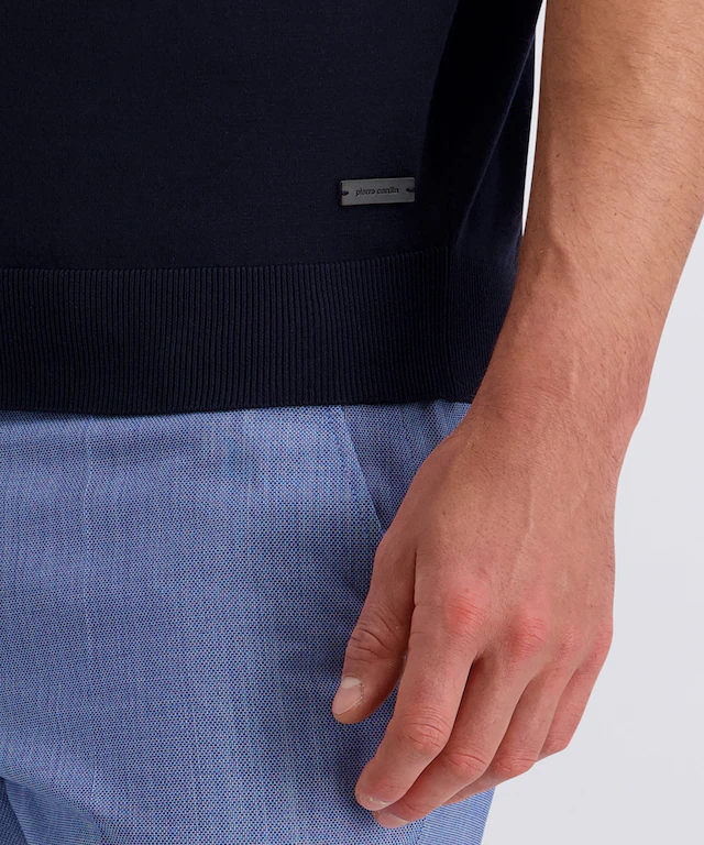 Pierre Cardin Poloshirt »Strick Polo kurzarm« mit Rippbündchen