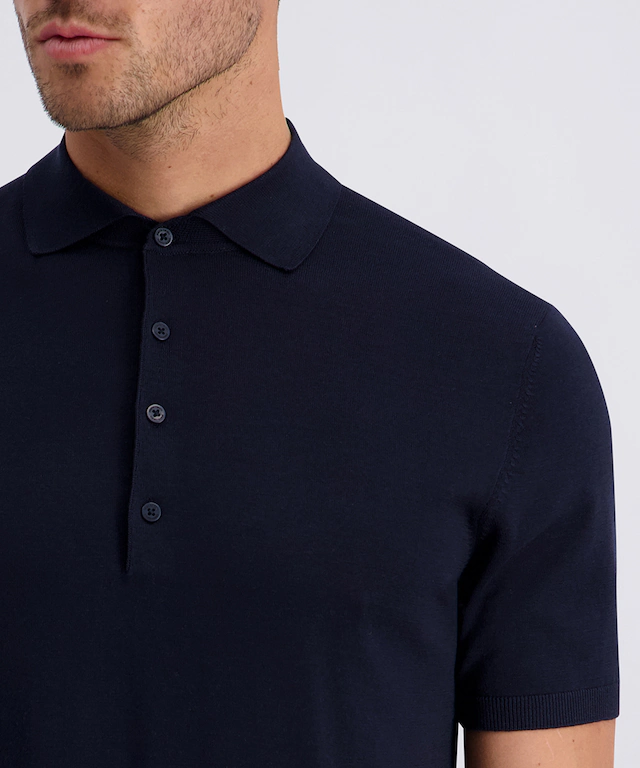 Pierre Cardin Poloshirt »Strick Polo kurzarm« mit Rippbündchen