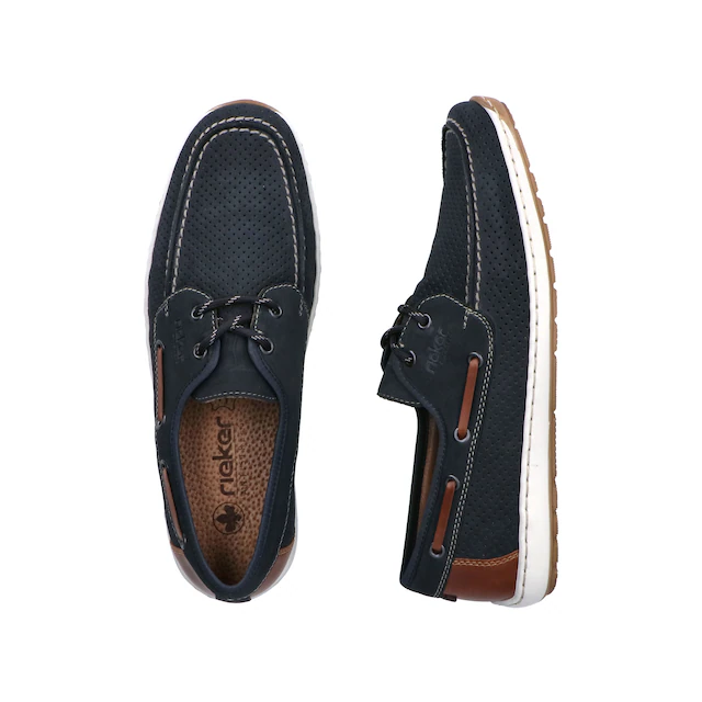 Rieker Bootsschuh Mokassin, Halbschuh, Frühlingsschuh mit Perforation