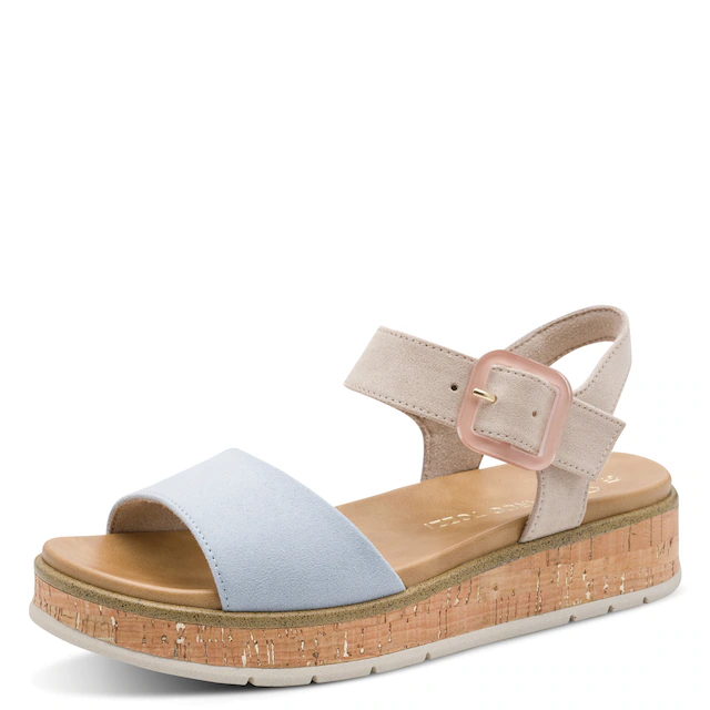 MARCO TOZZI Keilsandalette »GRADI« Plateau, Sommerschuh, Riemchensandale mit Sohle im Kork-Look