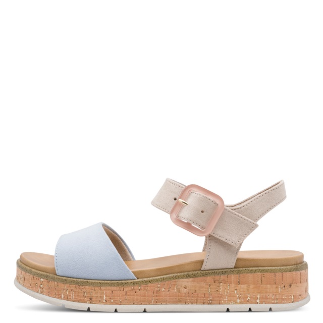 MARCO TOZZI Keilsandalette »GRADI« Plateau, Sommerschuh, Riemchensandale mit Sohle im Kork-Look