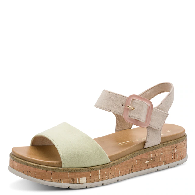 MARCO TOZZI Keilsandalette »GRADI« Plateau, Sommerschuh, Riemchensandale mit Sohle im Kork-Look