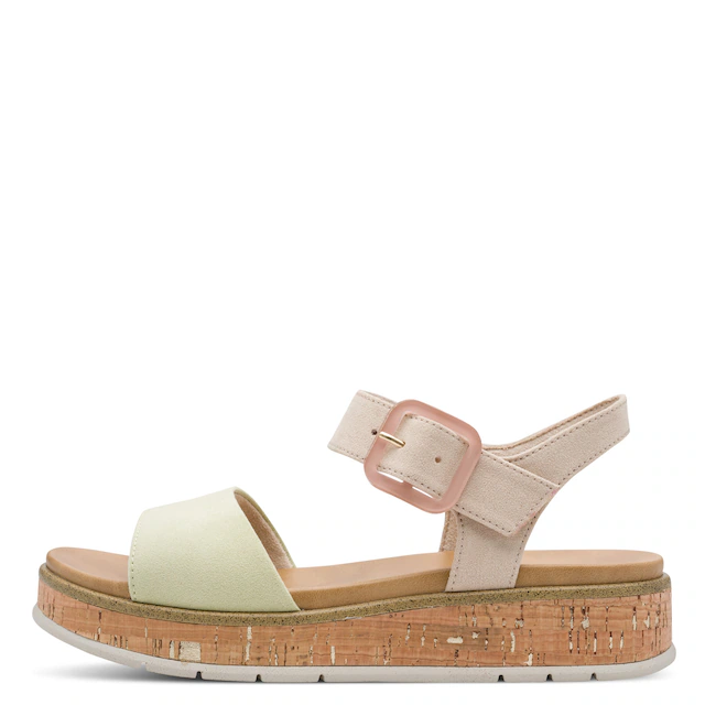 MARCO TOZZI Keilsandalette »GRADI« Plateau, Sommerschuh, Riemchensandale mit Sohle im Kork-Look