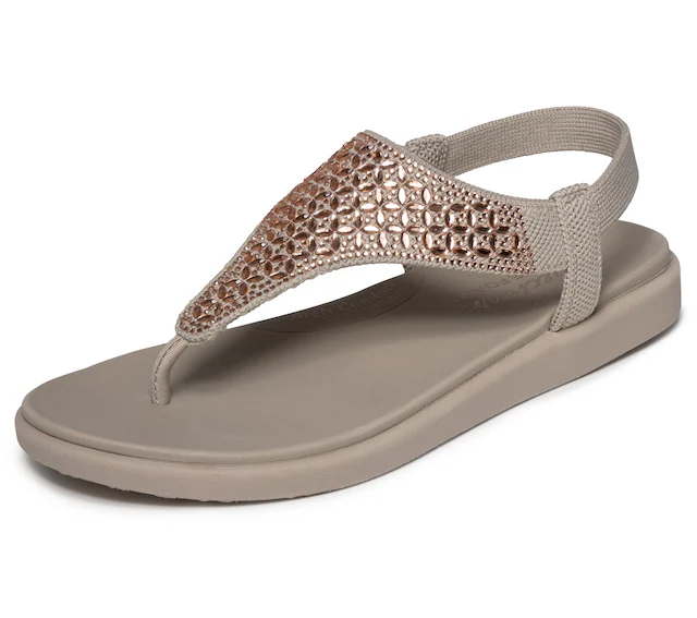 Skechers Sandale »MEDITATION LUXE« Sommerschuh, Zehentrenner, Strandschuh mit Glitzersteinchen