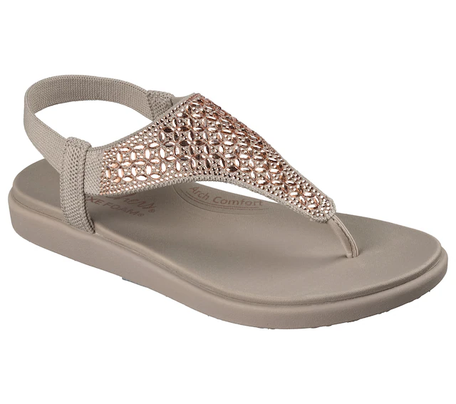 Skechers Sandale »MEDITATION LUXE« Sommerschuh, Zehentrenner, Strandschuh mit Glitzersteinchen